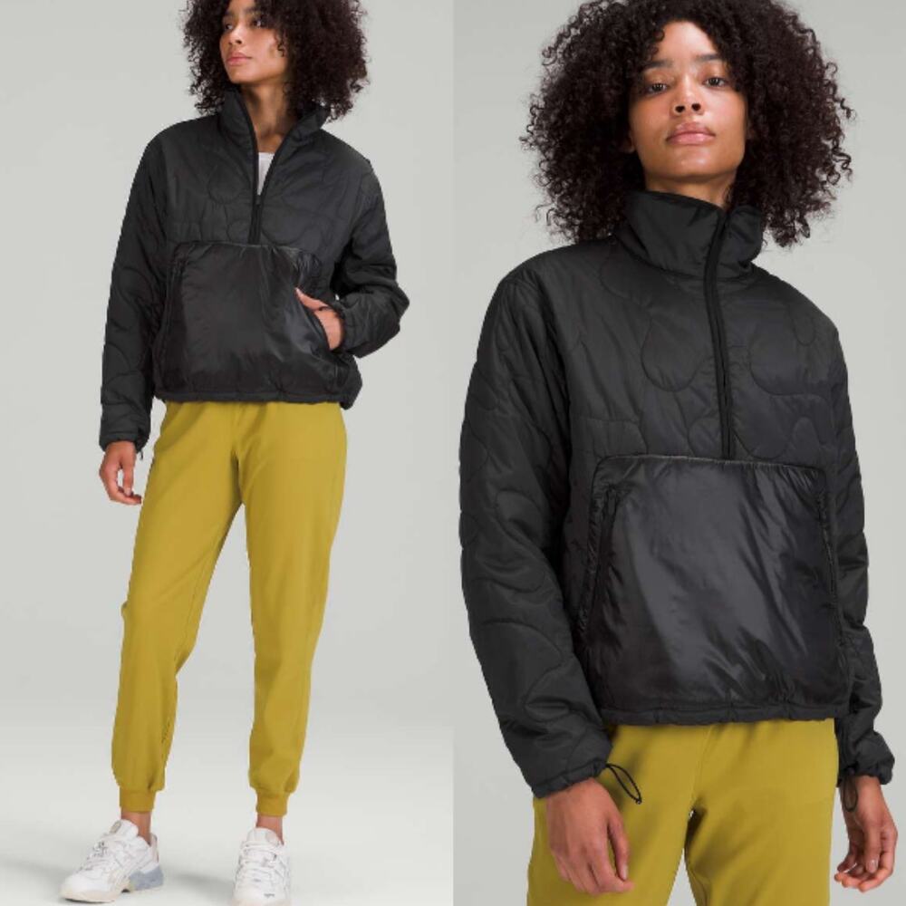 Lululemon Insulated Quilted Pullover Jacket Womens Size 4 Black Lightweight $168